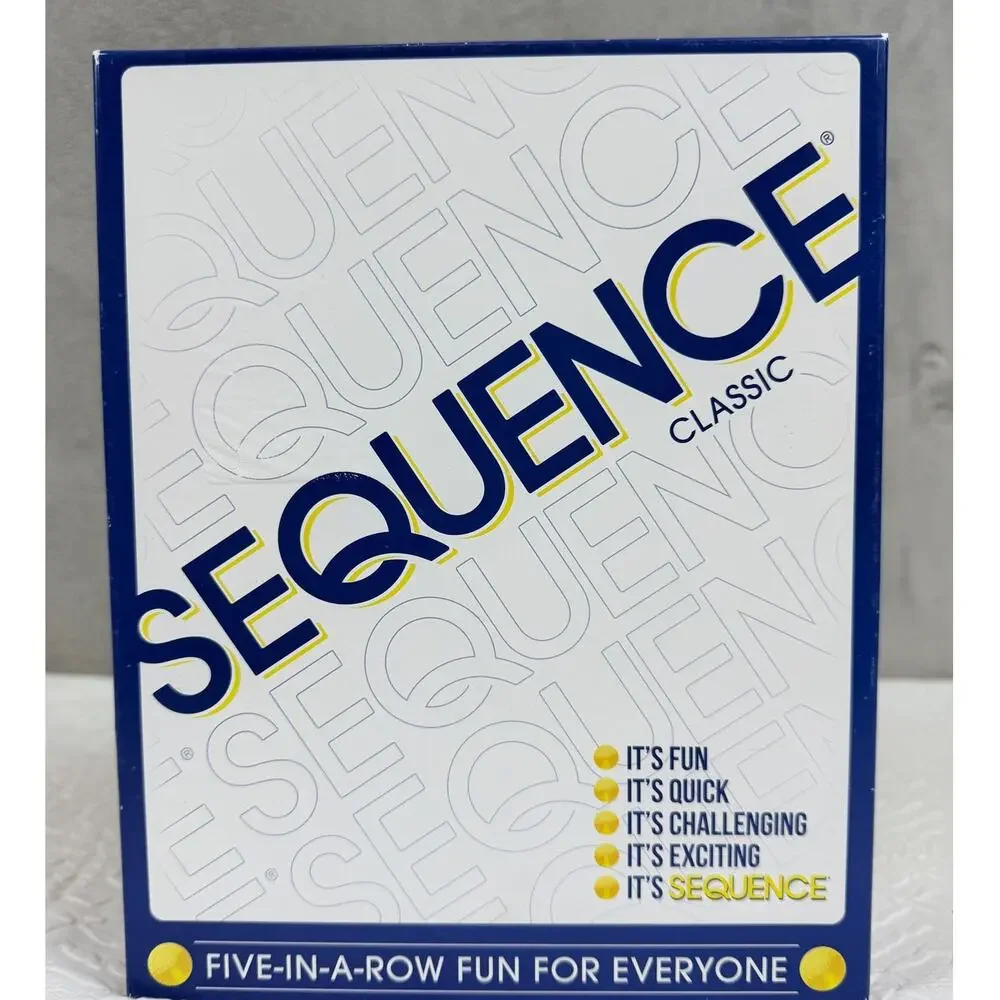 Vintage SEQUENCE Classic Jax Board Game Five-In-A-Row Strategy Game